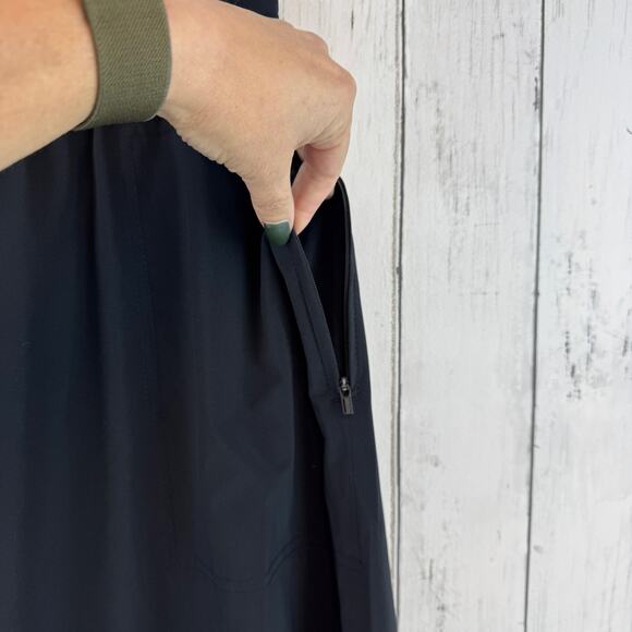 Athleta Black Savannah Midi Length Skirt UPF Paperbag Waist 798610 Size Large - Picture 7 of 12